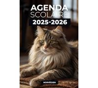 Agenda Scolaire 2025-2026 - Norvégien: Chat | Format A5 | 2 Jours par Page | Parfait pour Organiser Votre Année Scolaire