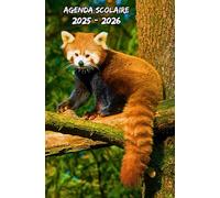 Agenda Scolaire 2025 2026: Organisateur Journalier De Septembre à Juillet, Planificateur Pour étudiants (Primaire, collège, Lycée, Université),Motif Panda Roux