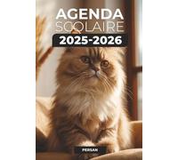 Agenda Scolaire 2025-2026 Persan: Chat | Format A5 | 2 Jours par Page | Parfait pour Organiser Votre Année Scolaire
