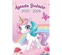 Agenda Scolaire: 2025-2026 pour fille - Thème Licorne | Un jour par page | Organisateur et planificateur journalier
