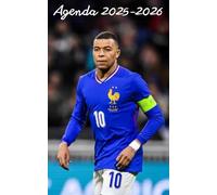 Agenda scolaire 2025 2026 pour garçon, fille, collège, lycée, étudiant. 1 page par jour. Couverture Mbappé
