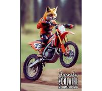 Agenda Scolaire 2025 2026: Renard Motocross, 1 Jour par Page, Carnet A5, Organiseur Planificateur Étudiant Primaire, Collège, Lycée