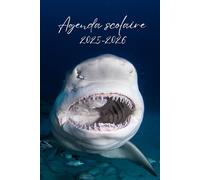 AGENDA SCOLAIRE 2025-2026 REQUIN: Planificateur journalier pour filles et garçons pour une année scolaire réussie et organisée | format a5 | 2 jours par page | animaux marins
