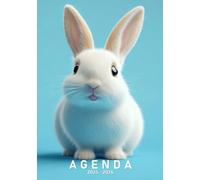 Agenda scolaire 2025 2026: Thème Lapin Blanc Trop Mignon | 1 jour par page | De septembre à juillet | Français