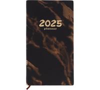 Agenda Scolaire 2025 - Format A5 - 2 Pages Par Semaine De Janvier À Décembre 2025 - Agenda Journalier Avec Onglets Mensuels - 17,4 X 9,7 Cm - 120 Pages - Noir