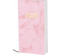 Agenda Scolaire 2025 - Format A5 - 2 Pages Par Semaine De Janvier À Décembre 2025 - Agenda Journalier Avec Onglets Mensuels - 17,4 X 9,7 Cm - 120 Pages - Rose