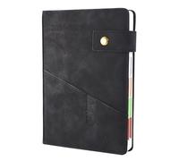 Agenda scolaire 2026-2027 A5 une page par jour, planificateur quotidien de productivité de juillet 2026 à juin 2027 avec onglets mensuels et panneaux latéraux colorés (21,6 x 15 cm) - Noir