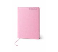 Agenda scolaire 2026-2027 - Agenda scolaire journalier 2026-juillet 2027 - Format A4 - Couverture rigide texturée avec ruban marque-page, planning annuel, emploi du temps, pages de notes (rose, A5)