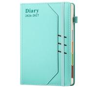 Agenda scolaire 2026 2027 au format A5, un jour par page, semestriel 2026/27, planificateur journalier du 1er juillet 2026 au 30 juin 2027, journal de productivité avec poche (Bleu)