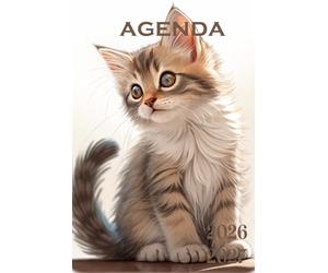 agenda scolaire: 2026 2027: Chat Mignon | Bi-journalier (deux jours par page)
