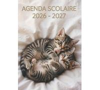Agenda Scolaire 2026 2027 Chat Mignon: Planificateur de Mission Quotidien avec Petit Matou Adorable | Cahier de Textes pour Élève de Septembre à Juillet | Organisateur Tendresse