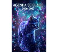 Agenda Scolaire: 2026-2027 Chat | Planner A5 en Français | Journal Quotidien pour Élèves | Primaire, Collège et Lycée | Calendrier, Emploi du Temps, Devoirs, Examens, Notes et Organisation Scolaire