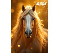 Agenda scolaire 2026 2027 Cheval: Organisateur et Planificateur Journalier avec horaires de septembre 2026 à juillet 2027 | Couverture cheval majestueux