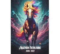 Agenda Scolaire 2026 2027 Cheval: Planificateur de Mission Quotidien avec Design Équestre Majestueux | Cahier de Textes pour Élève de Septembre à Juillet | Organisateur Cavalier