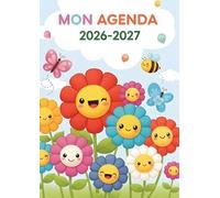 Agenda Scolaire 2026 2027 Fleurs Kawaii: Mignon pour Étudiants - Organisation, Devoirs et Notes avec Style Floral