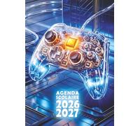 Agenda scolaire 2026 2027: Gamer : Manette bleue - Une page par jour en petit format 12x17 cm pour les élèves fans de gaming de CM1, CM2, collège et lycée
