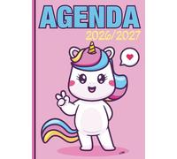 Agenda scolaire 2026 2027 licorne: année scolaire 2026-2027, couverture chat , deux jours par page, Etudiant Collège et Lycée pour fille ou garçon