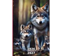 Agenda Scolaire 2026 2027 Loup: Garçons et filles, 1 jour par page A5, organiseur journalier pour étudiant primaire, collège, lycée