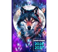 Agenda Scolaire 2026-2027 Loup: Planificateur Journalier 1 Page par Jour pour Filles et garcons : Primaire,Collège, Lycée .