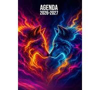 Agenda Scolaire 2026 2027: Loups | Bi-journalier (deux jours par page) | 15x21 cm | Format A5 | Sept 2026 - juil 2027 | Léger & pas cher | Etudiant | Collège et lycée | Garçon & fille | Animaux