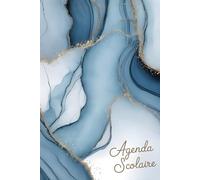 Agenda Scolaire 2026-2027 Marbre: Planificateur A5 Bi-Journalier (2 Jours par Page) Septembre 2026 - Juillet 2027 | Design Marbre Bleu Foncé, Gris ... Veines Dorées | Primaire, Collège et Lycée.