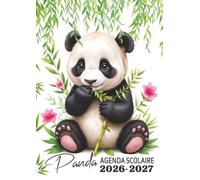 Agenda scolaire 2026 2027 Panda: Une page par jour en petit format 12x17 cm pour les élèves de CM1, CM2, collège et lycée fans d'animaux sauvages et mignons