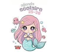 Agenda Scolaire 2026 2027 Sirène Fille Kawaii: Journalier, une page par jour, en français