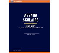 AGENDA SCOLAIRE 2026-2027: Une journée à la fois Matin-Après midi-Soirée-Nuit