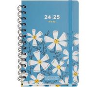 Agenda Scolaire 24-25 Septembre 2024 À Août 2025, Dimensions 125,5 X 178 Mm, Un Jour Par Page, Double Spirale Métallique, Couverture Carton Doublé, Fermeture Élastique, Espagnol Et Anglais,.[F1293]
