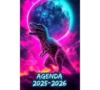 Agenda Scolaire 25-26: Couverture Dinosaure | Planning Journalier Élève | Format A5 Pratique | Pour Enfant Primaire Collège Lycée | Organiseur Rentrée.