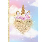 Agenda Scolaire: Agenda Journalier 1 jour Par Page | De Septembre à Juillet | Format Standard 12X17 cm | 280 pages | Agenda Thème Licorne, Arc en ciel et Strass | Couverture Souple|