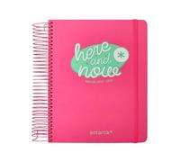Agenda scolaire Antartik 25-26 à spirale here and now rose jour page A5 bilingue papier FSC 80 g.