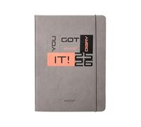 Agenda scolaire Antartik 25-26 relié go! Simil cuir gris vue hebdomadaire A5 bilingue papier FSC 80 g.