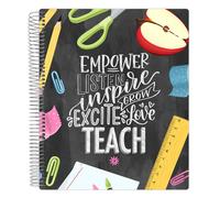 Agenda scolaire Bloom Daily Planners, non dat , pour enseignants, avec couverture protectrice givr e (22,9 x 28 cm) et tableau noir.