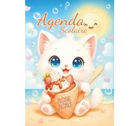Agenda Scolaire: Chat Kawaii | 1 Page Par Jour | Primaire, CP, CE1, CE2, CM1, CM2, Collège, Lycée, Étudiant Pour la Rentrée Scolaire | Pour Fille ou Garçon | Format Standard 12x17 cm