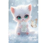 Agenda Scolaire Chat Kawaii: A COLORIER | Journalier, une Page par Jour | 12 x 17 cm | Pour Ecole Elémentaire, Primaire, Collège | 280 pages | ... Fille, Ado | Chaton, Animal Mignon, Chibi