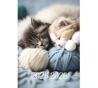 Agenda Scolaire: Chat qui dort | Pour fille, garçon, journalier, une page par jour | 12x17 | Primaire, cp ce1 ce2 cm1 cm2 | enfant | collège | ... animaux mignons chaton | Fournitures scolaire