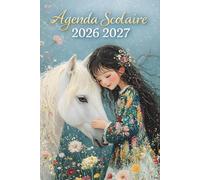 Agenda Scolaire Cheval 2026-2027 - 1 Page par Jour: Organiseur journalier pour fille passionnée de chevaux - École primaire et collège, format A5 pratique.