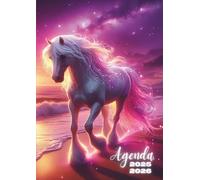 Agenda Scolaire Cheval: Journalier, un Jour par Page | De Septembre à Juillet | 12x17 cm, Format Standard, Léger | Ecole Primaire, Collège, Lycée, ... Fantaisie, Animaux, Chevaux, Violet, Rose