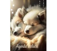 Agenda Scolaire Chien husky: Fille, garçon, journalier, une page par jour | 12x17 | Primaire, cp ce1 ce2 cm1 cm2 | enfant | collège | organiseur 2025 ... animaux mignon chiot | Fournitures scolaires