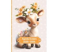 Agenda Scolaire Couleur: Avec jeux éducatifs | Lignage Seyès | Semaine sur 2 pages | Format cahier | Ecole Primaire CP CE1 CE2 CM1 CM2 | Pour fille et garçon | Thème Bébés Animaux Kawaii - Faon