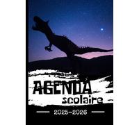 Agenda Scolaire Dinosaure: Ciel Etoilé | Format A5 Journalier Quotidien en Français | Fille Garçon College Lycee Etudiant Primaire