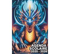 Agenda Scolaire Dragon 2025 2026: Planificateur A5 - 2 jours par page - Pour élèves du Primaire au Lycée Garcon et Fille - Animaux