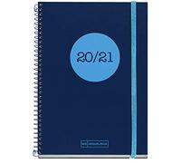 Agenda scolaire en polypropylène Plus de spirale 155 x 213 mm semainier 2020 Classic Topo Miquelrius Bleu catalan