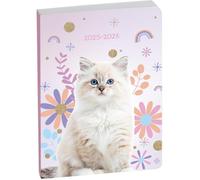 Exacompta Agenda scolaire Forum Animaux Chat blanc 12x17 cm Journalier Août 2025–Juillet 2026