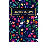 Agenda Scolaire: Floral Flower Fleur Fleuri | Format A5 Agenda Journalier Quotidien en Français | Fille Garçon College Lycee Etudiant Primaire