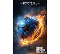 Agenda Scolaire Football 2025-2026: Planificateur journalier quotidien - 1 page par jour - Septembre 2025 à juillet 2026 - Primaire, Collège, Lycée, ... - Organisation devoirs - Garçons et filles