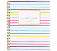 Agenda Scolaire Hebdomadaire Et Mensuel 2022-2023, 21,6 X 28 Cm, Grand, Simplifié Par Emily Ley, Happy Stripe (El80-905a)