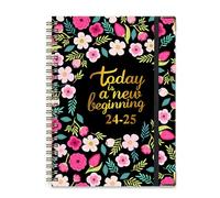 Agenda scolaire hebdomadaire mensuel 2024-2025 avec couverture rigide de poche, reliure à double spirale, élégant