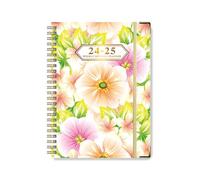 Agenda scolaire hebdomadaire mensuel 2024-2025 avec couverture rigide et reliure à double spirale du 07.2024 au 06.2025 - Planificateur portable